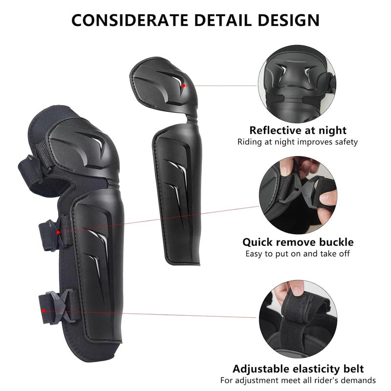 AIDY-PRO Motocross Knee Pads Motorcycle Knee Guards for Men, Adjustable Motocross Knee and Shin Guards, Crashproof Motorcycle Leg Armor Protection Dirt Bike Racing Protective Gear 2Pcs - Image 2